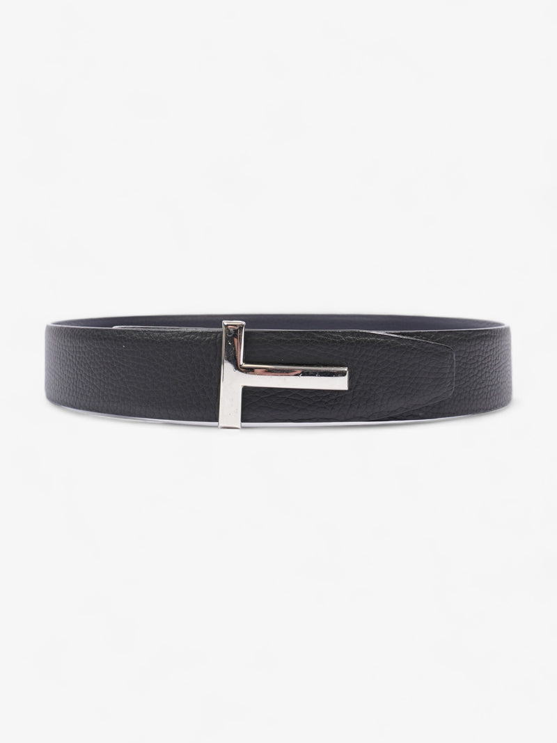  Tom Ford Logo Belt Black / Navy Leather 85 / 34