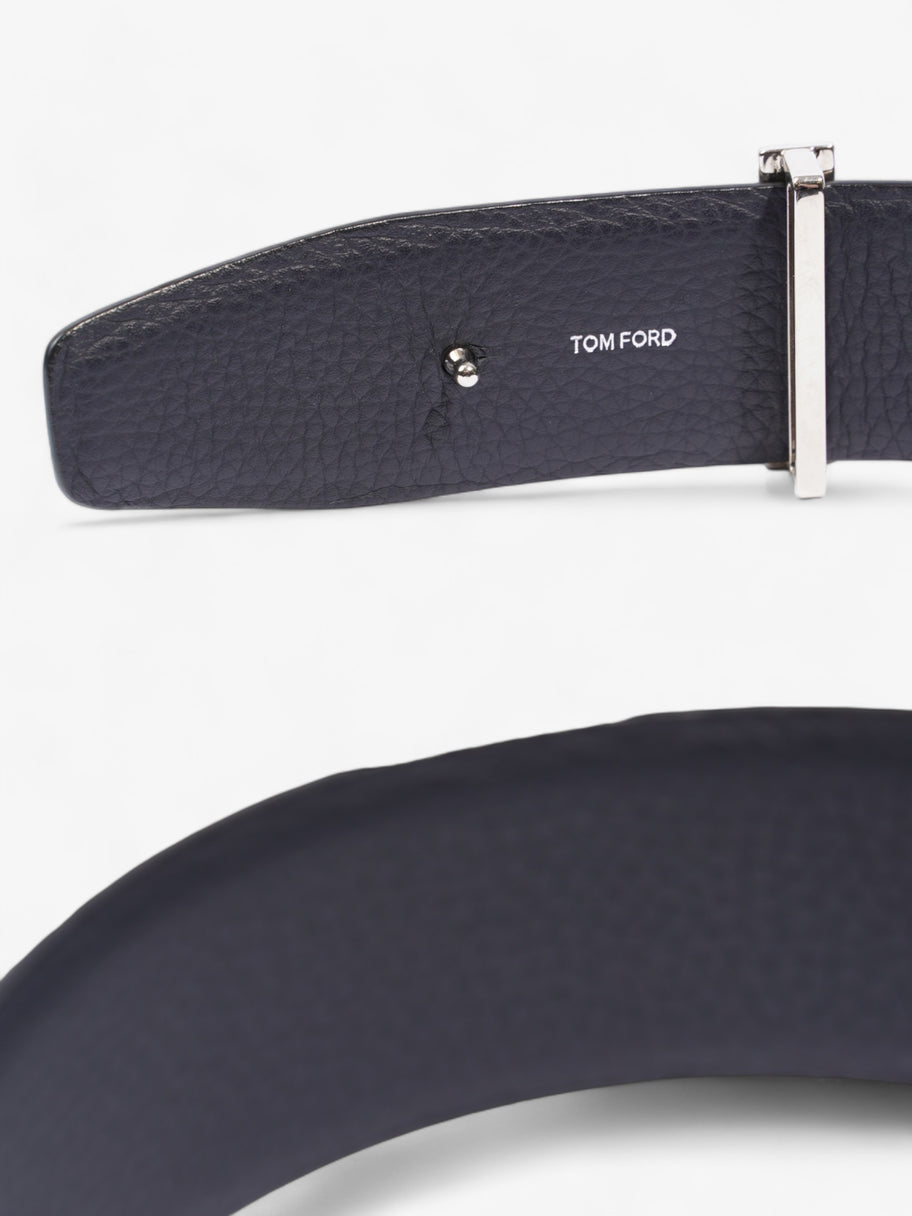 Tom Ford Logo Belt Black / Navy Leather 85 / 34 Image 5