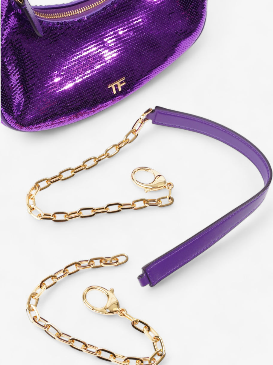 Tom Ford Mini Bianca Tote Bag  Purple Sequin Image 8