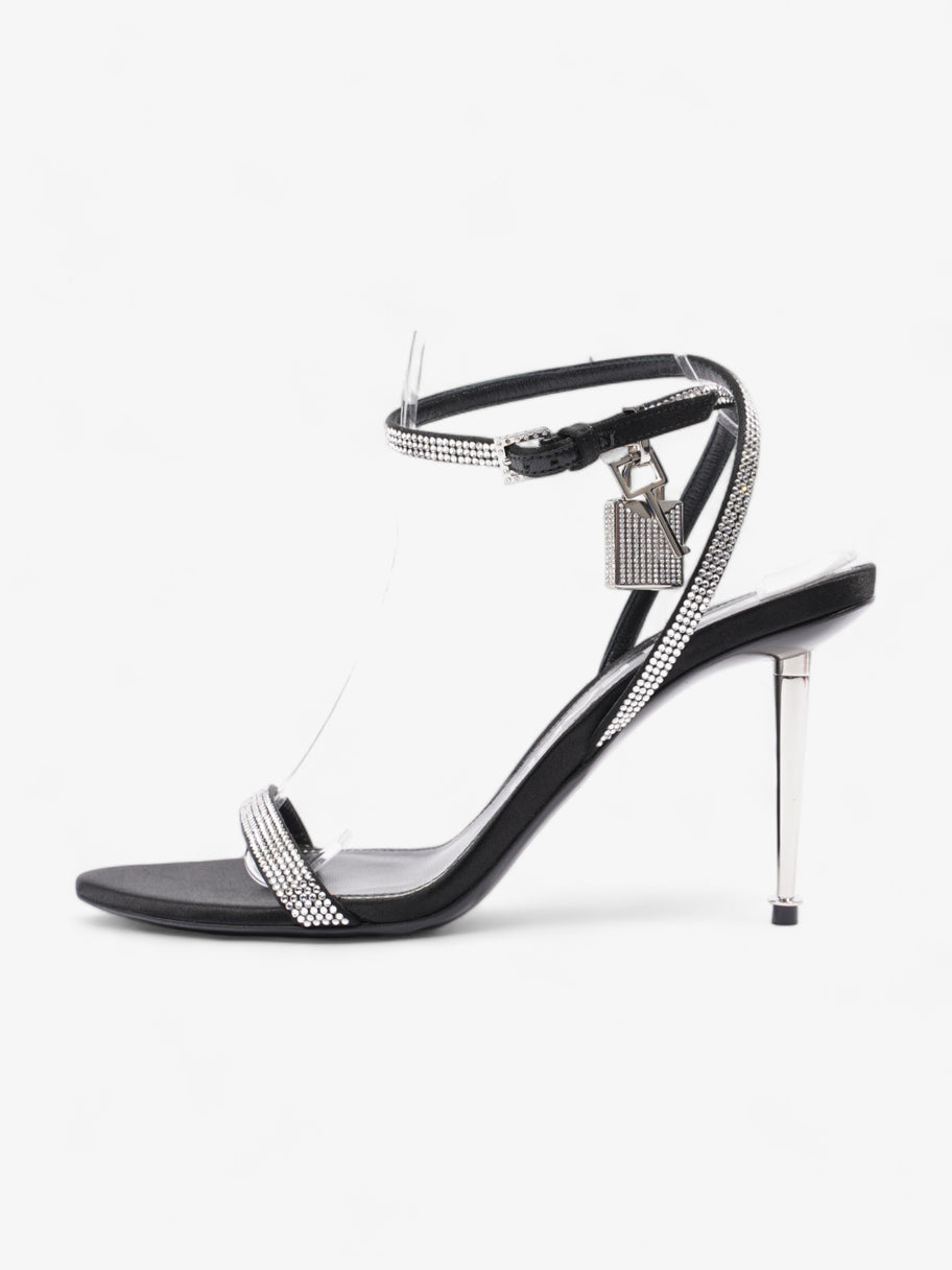 Tom Ford Crystal Embelished Padlock Sandals 90mm Black Satin EU 39 UK 6 Image 5