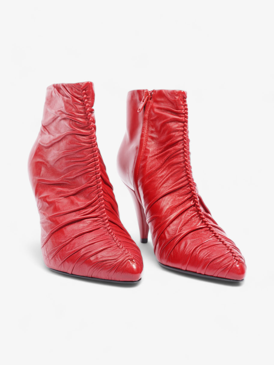 Celine Ankle Boot Red Leather EU 37 UK 4 Image 2