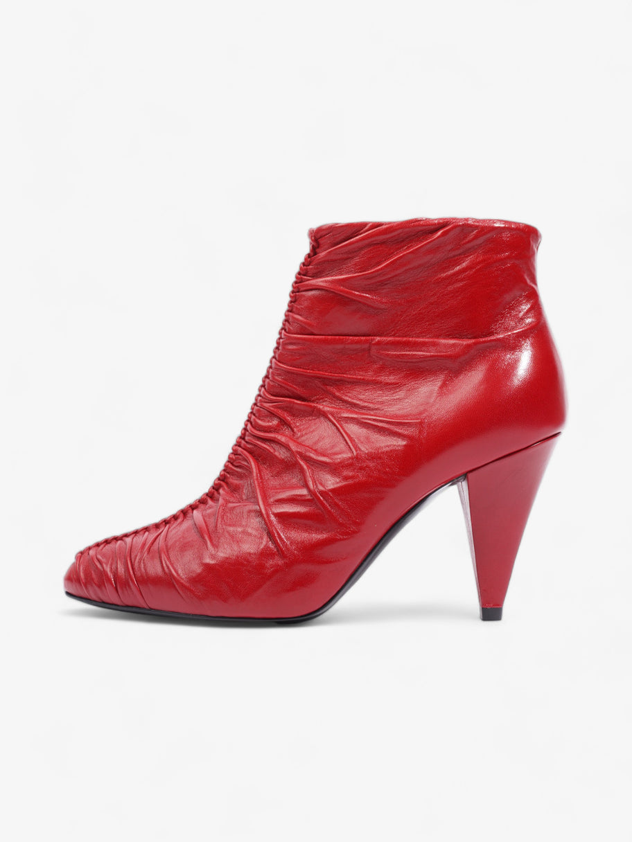 Celine Ankle Boot Red Leather EU 37 UK 4 Image 5