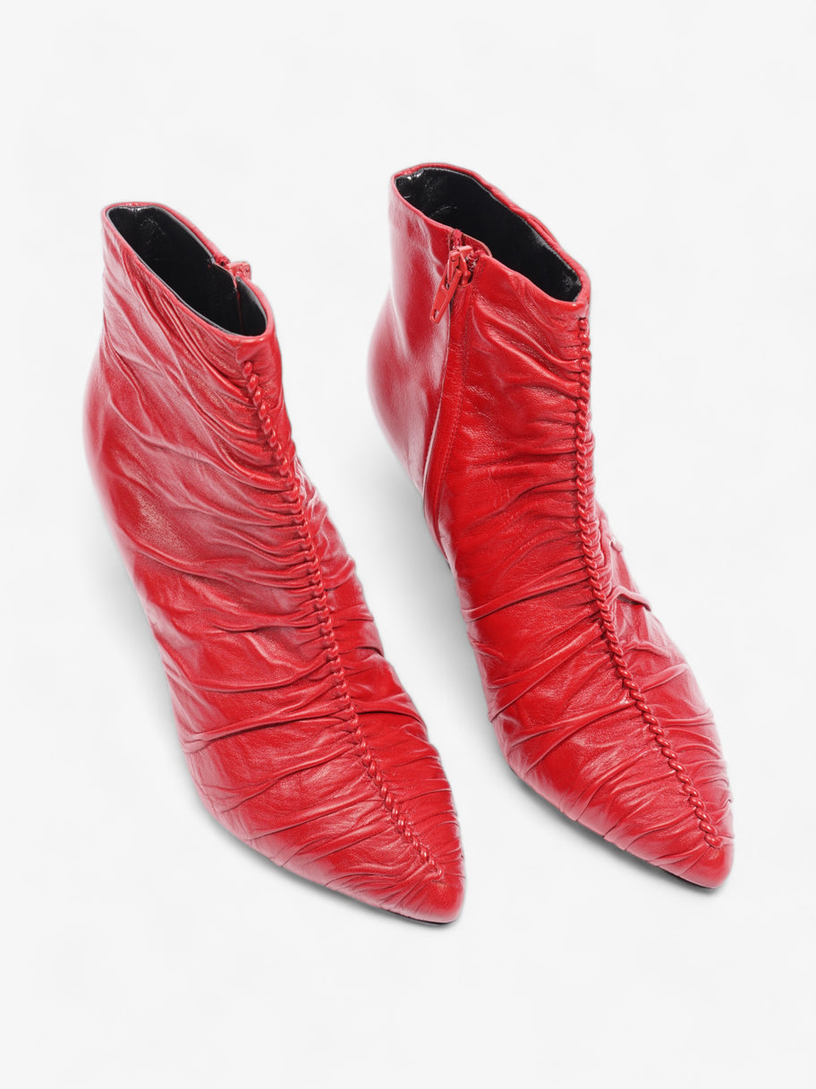 Celine Ankle Boot Red Leather EU 37 UK 4 Image 8