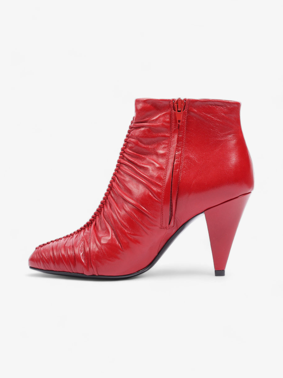 Celine Ankle Boot Red Leather EU 39 UK 6 Image 3