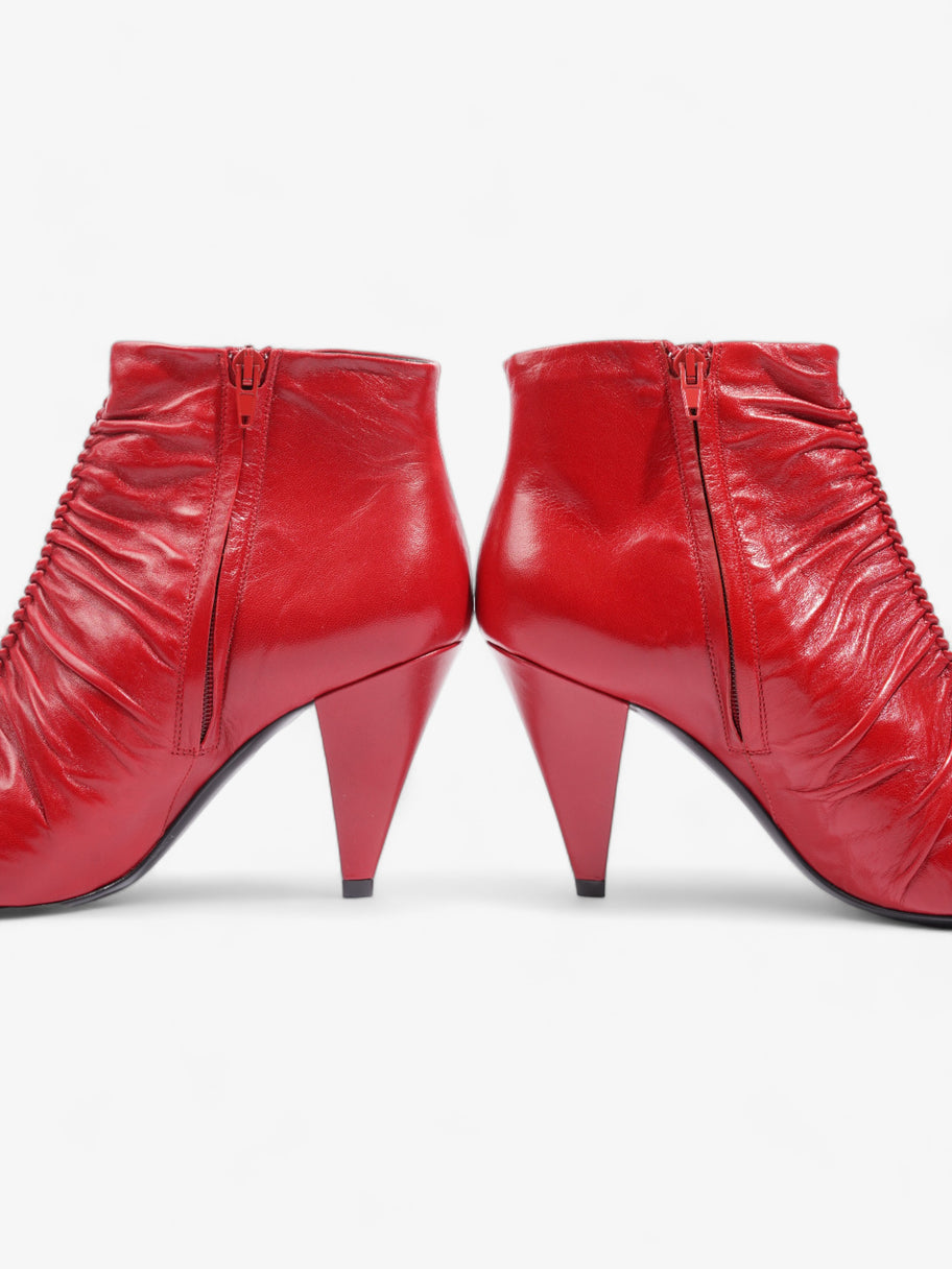 Celine Ankle Boot Red Leather EU 39 UK 6 Image 9