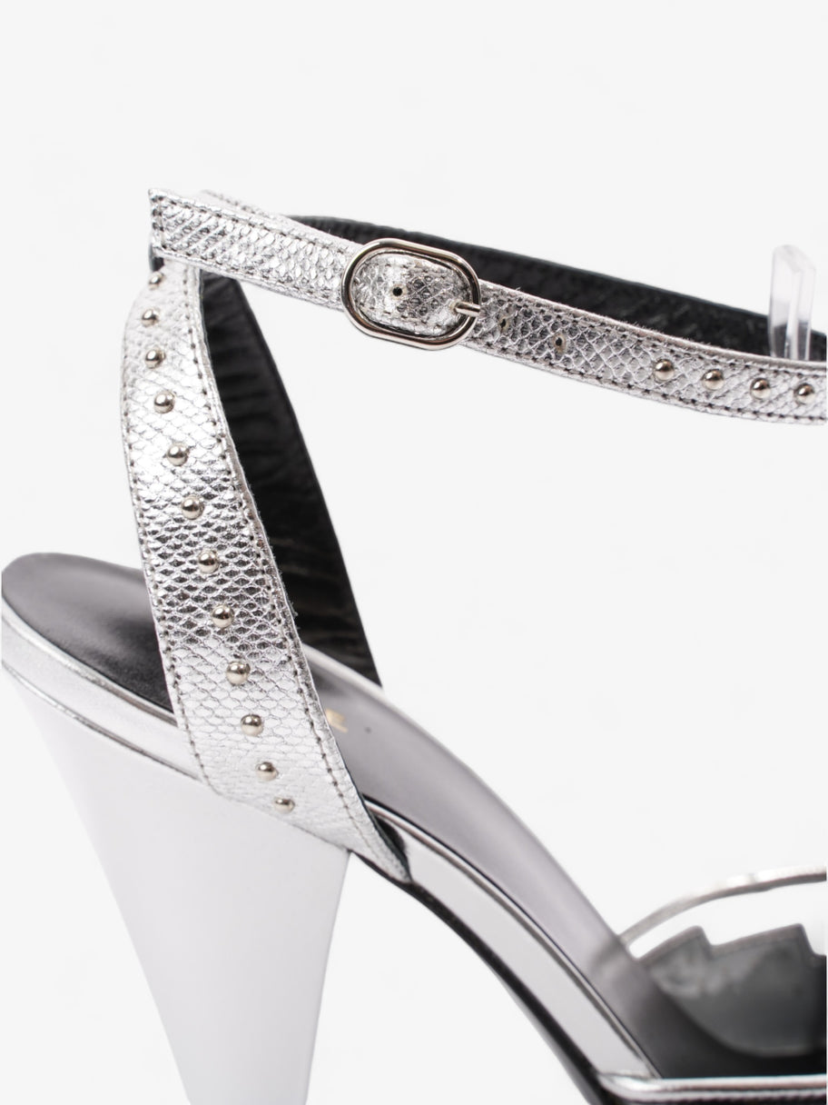 Celine Ankle Strap Heel Silver PVC EU 36 UK 3 Image 10