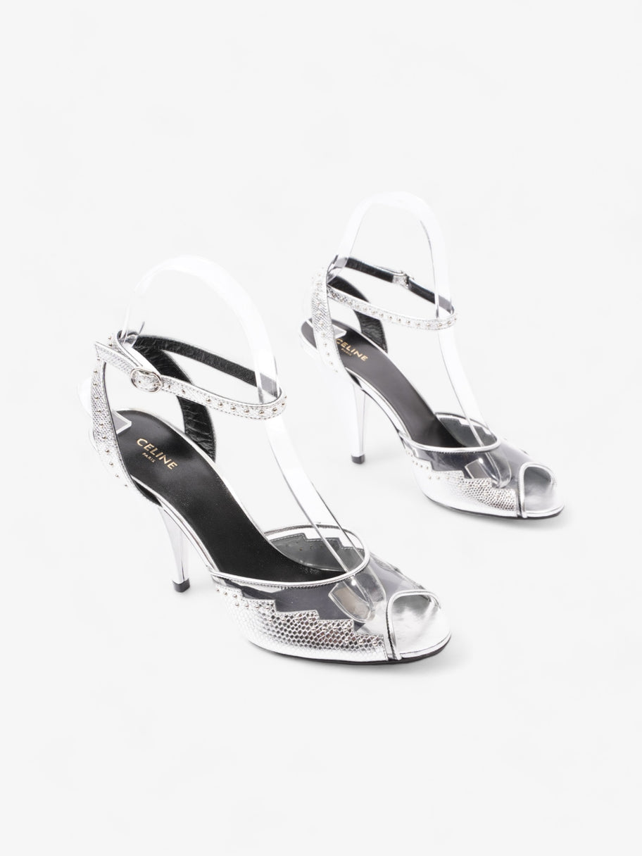 Celine Ankle Strap Heel Silver PVC EU 36 UK 3 Image 2