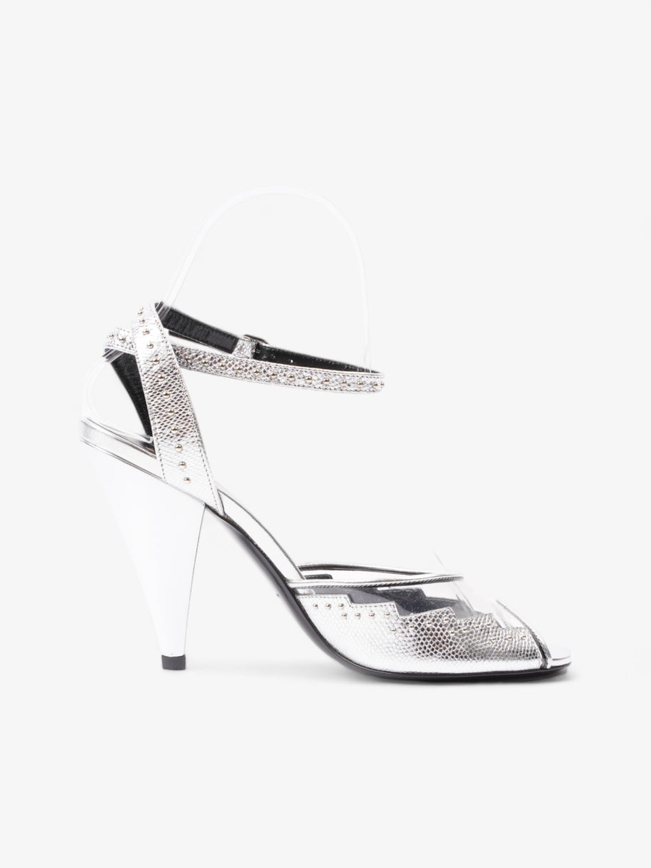 Celine Ankle Strap Heel Silver PVC EU 36 UK 3 Image 4