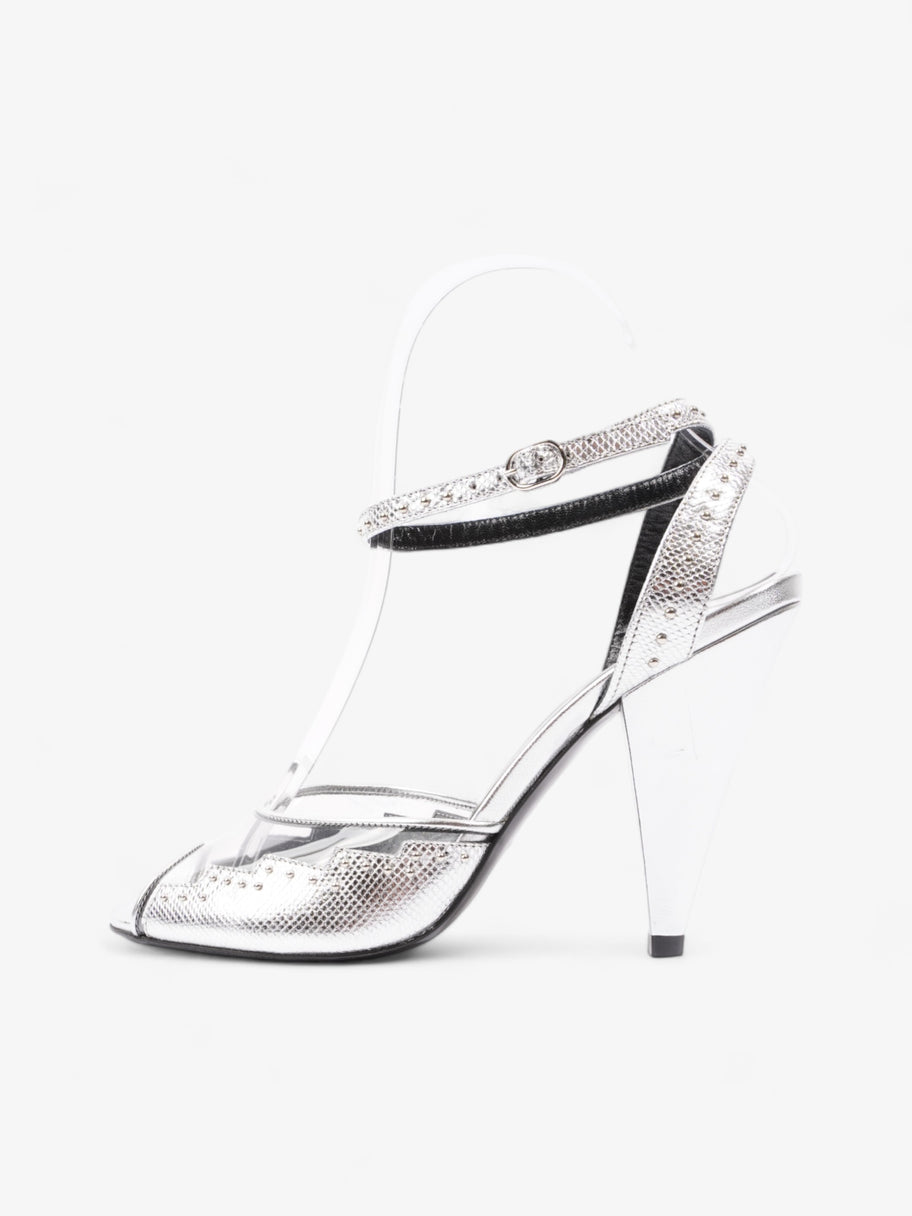 Celine Ankle Strap Heel Silver PVC EU 36 UK 3 Image 5