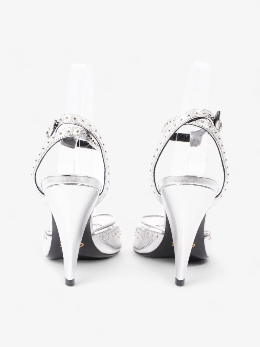 Celine Ankle Strap Heel Silver PVC EU 36 UK 3 Image 6