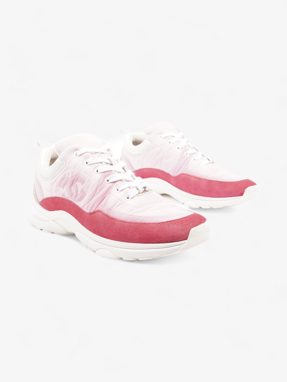 Chanel CC Logo Sneakers  Pink / Red / White Nylon EU 41 UK 8 Image 2