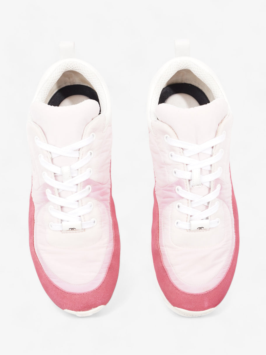 Chanel CC Logo Sneakers  Pink / Red / White Nylon EU 41 UK 8 Image 8