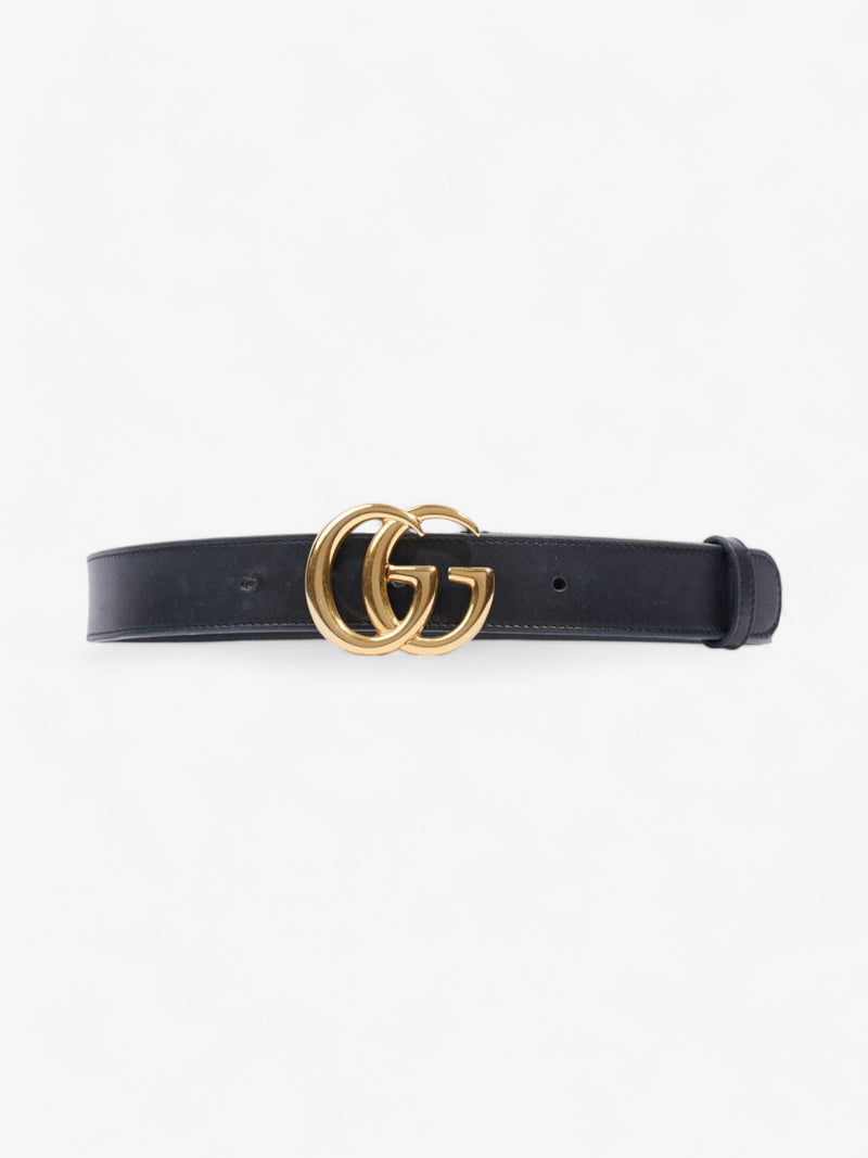  Gucci GG Marmont Belt Black / Gold Leather 70cm / 28