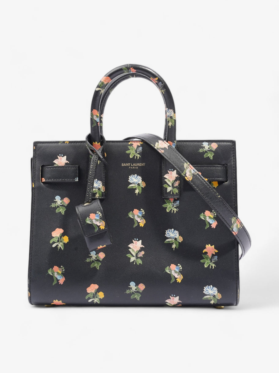 Saint Laurent Sac De Jour Black / Floral Leather Nano Image 1