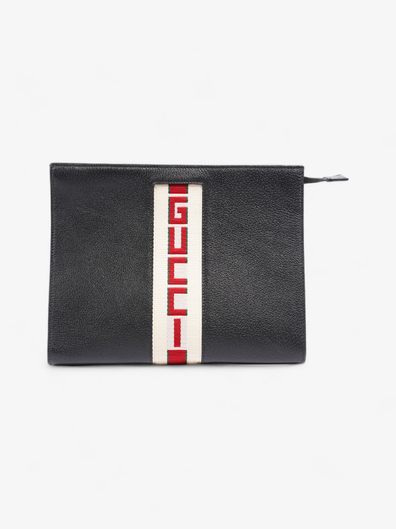  Gucci Clutch Pouch Black / Cream Red