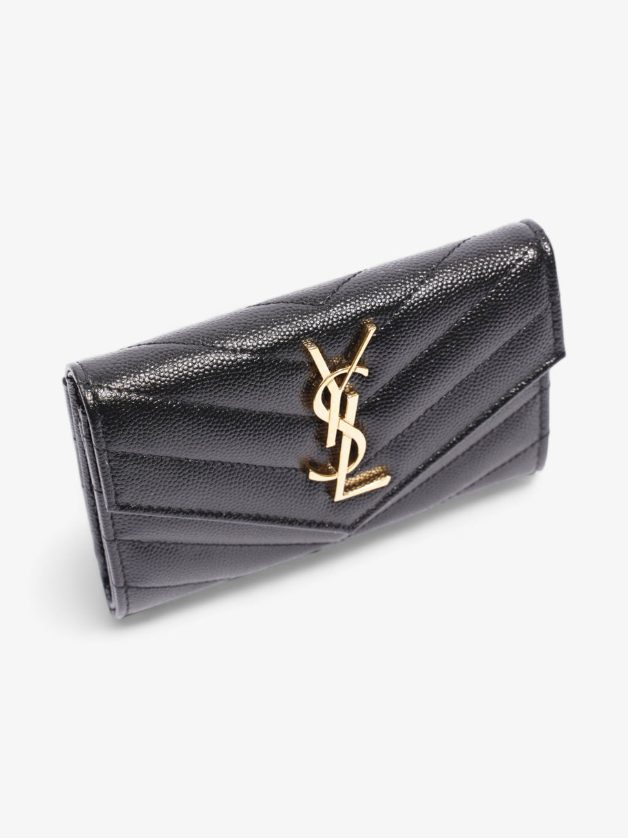 Saint Laurent Mini Envelope Wallet Black Grained Leather Image 6