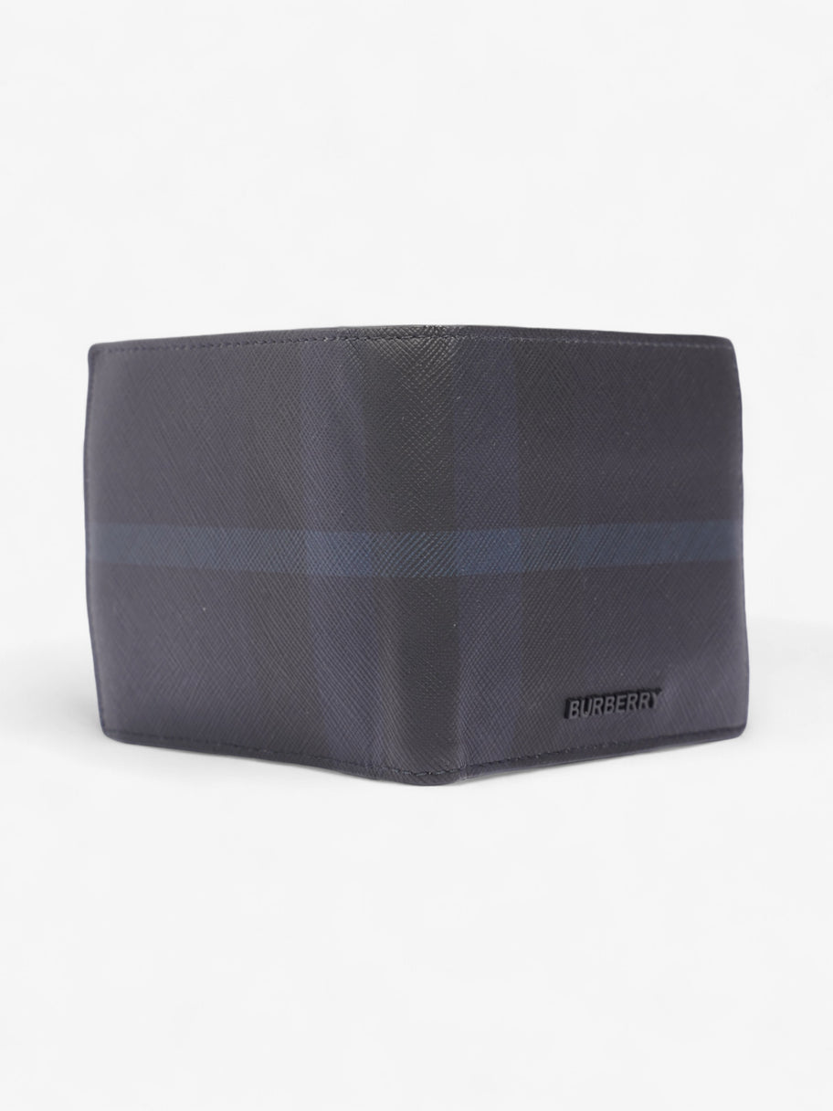 Burberry International Bifold Wallet Black / Navy Blue Canvas Image 3