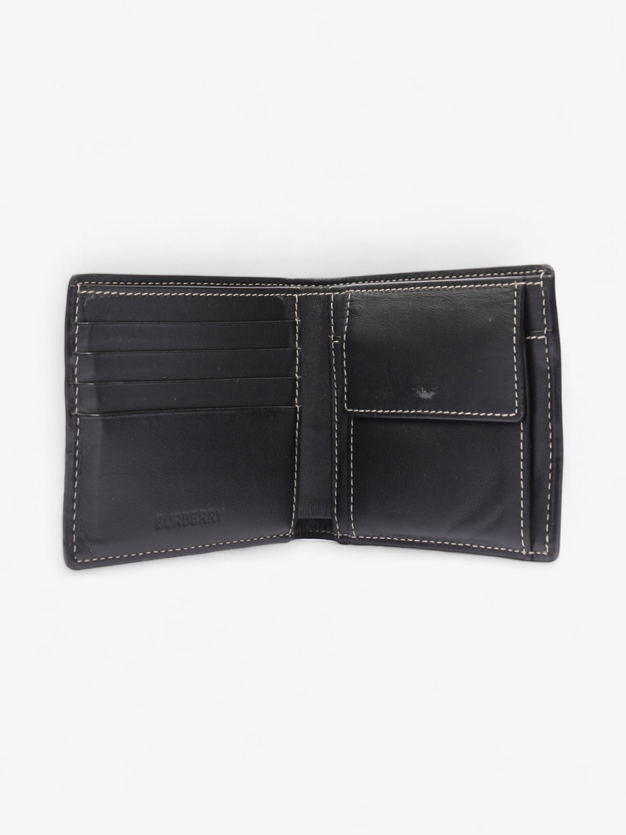 Burberry International Bifold Wallet Black / Navy Blue Canvas Image 4