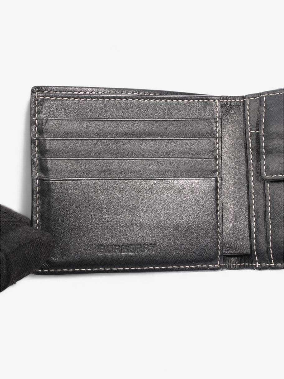 Burberry International Bifold Wallet Black / Navy Blue Canvas Image 6