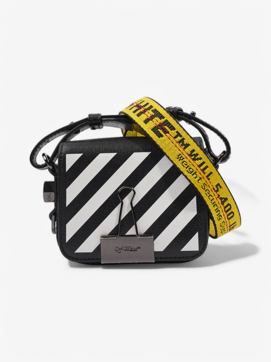 Off White Binder Clip Flap Mini Black / White Canvas Mini Image 1