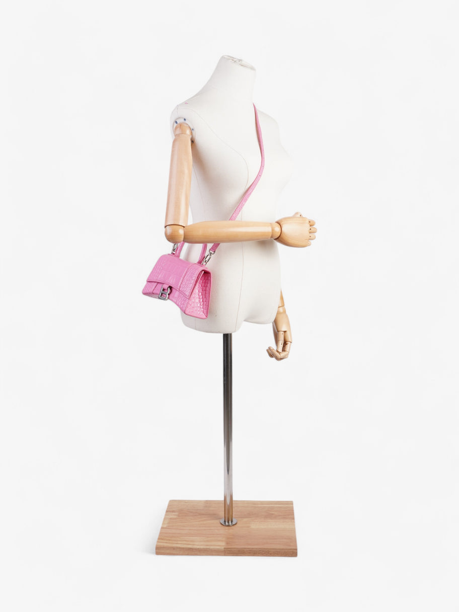 Balenciaga Hourglass Pink Embossed Leather XS Image 2