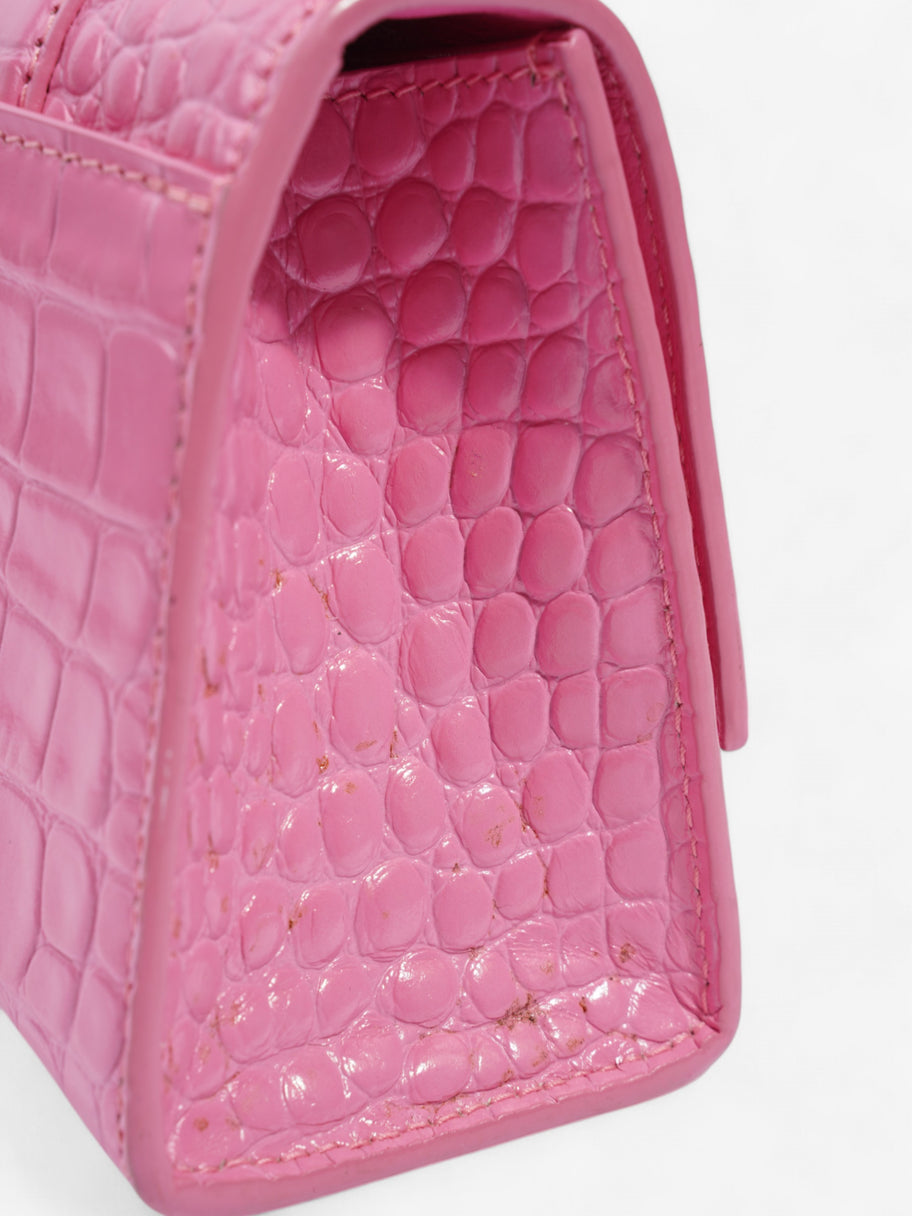 Balenciaga Hourglass Pink Embossed Leather XS Image 9