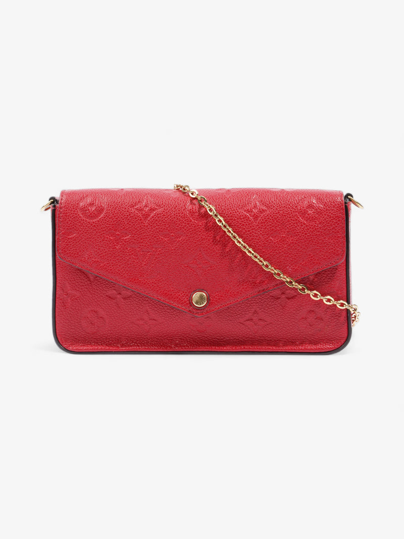  Felicie Pochette Monogram Scarlet Red Calfskin Leather