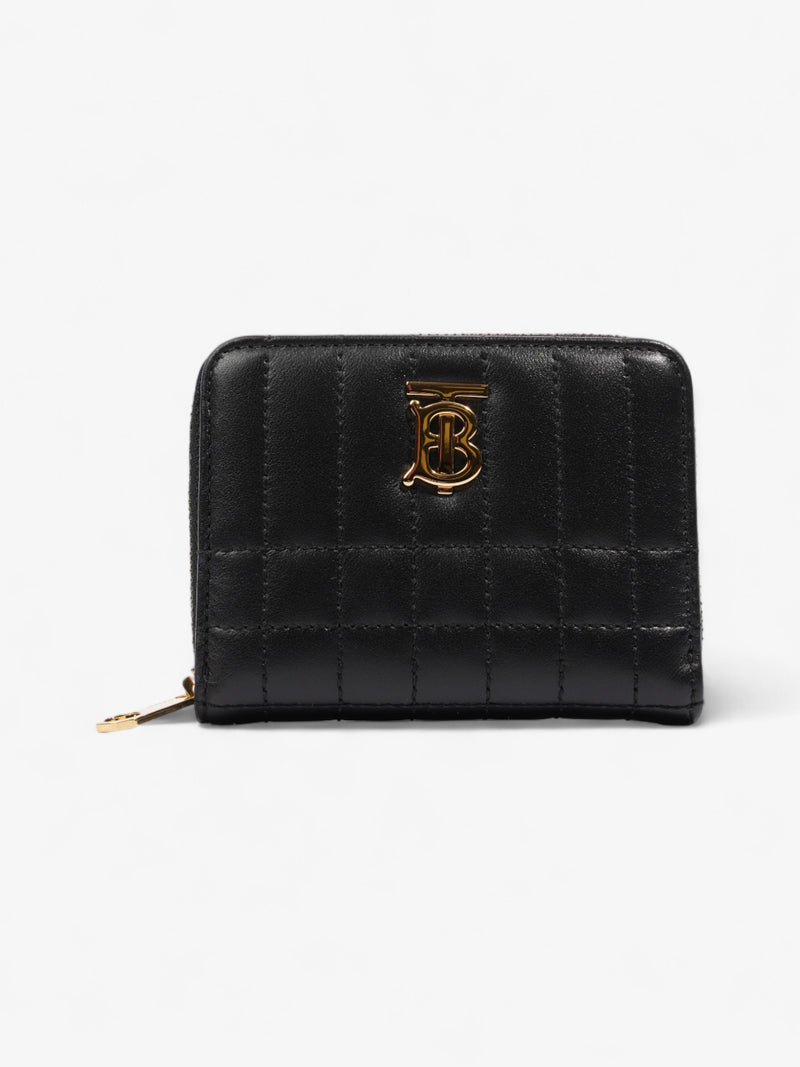  Burberry Lola Zip Wallet Black / Gold Leather Mini