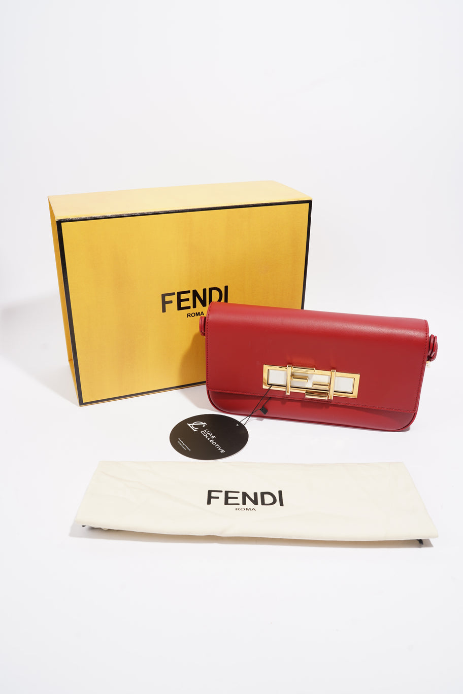 Fendi Baguette Bag Red Leather Image 11