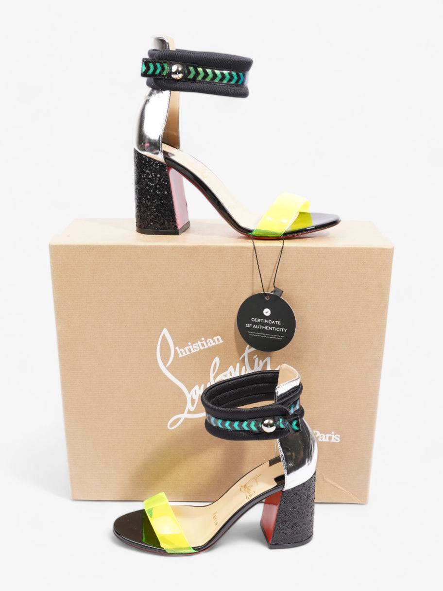 Christian Louboutin Tennis Elbow  85mm Black / Green PVC EU 35 UK 2 Image 11