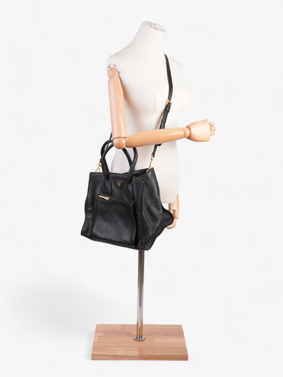 Prada Twin Pocket Two Way Bag Black Leather Image 2