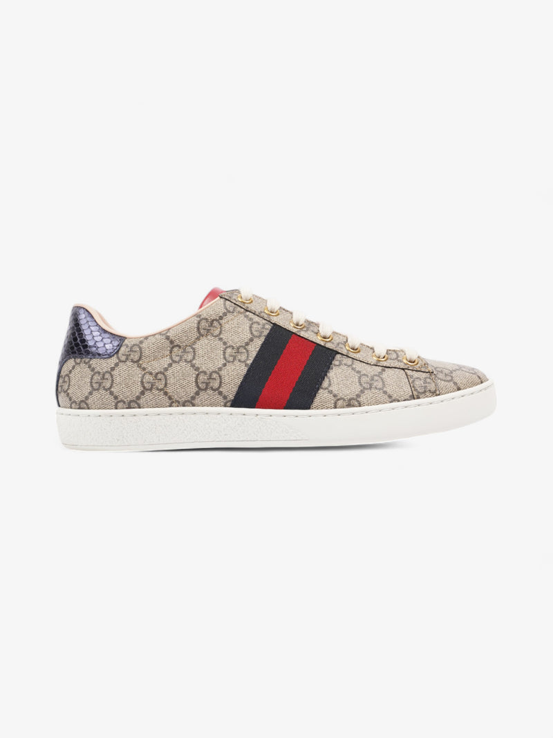  Gucci GG Supreme Ace Beige  / Navy / Red Canvas EU 38 UK 5