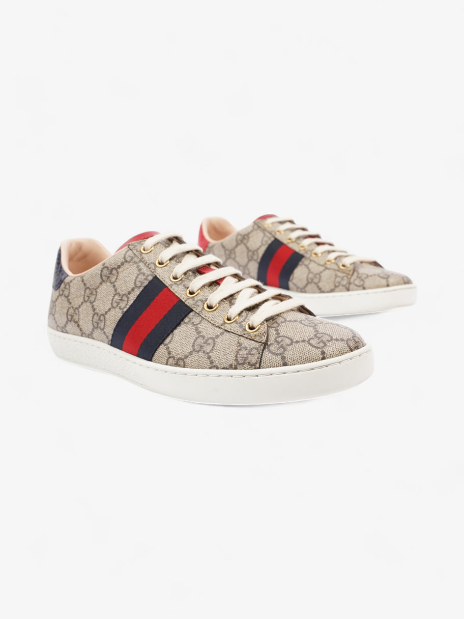 Gucci GG Supreme Ace Beige  / Navy / Red Canvas EU 38 UK 5 Image 2