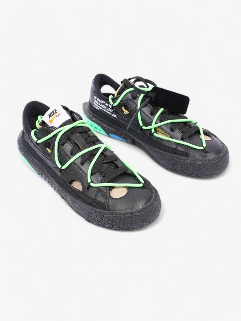  Nike x Off White Blazer Low '77 Black / Electric Green Leather EU 38.5 UK 5.5