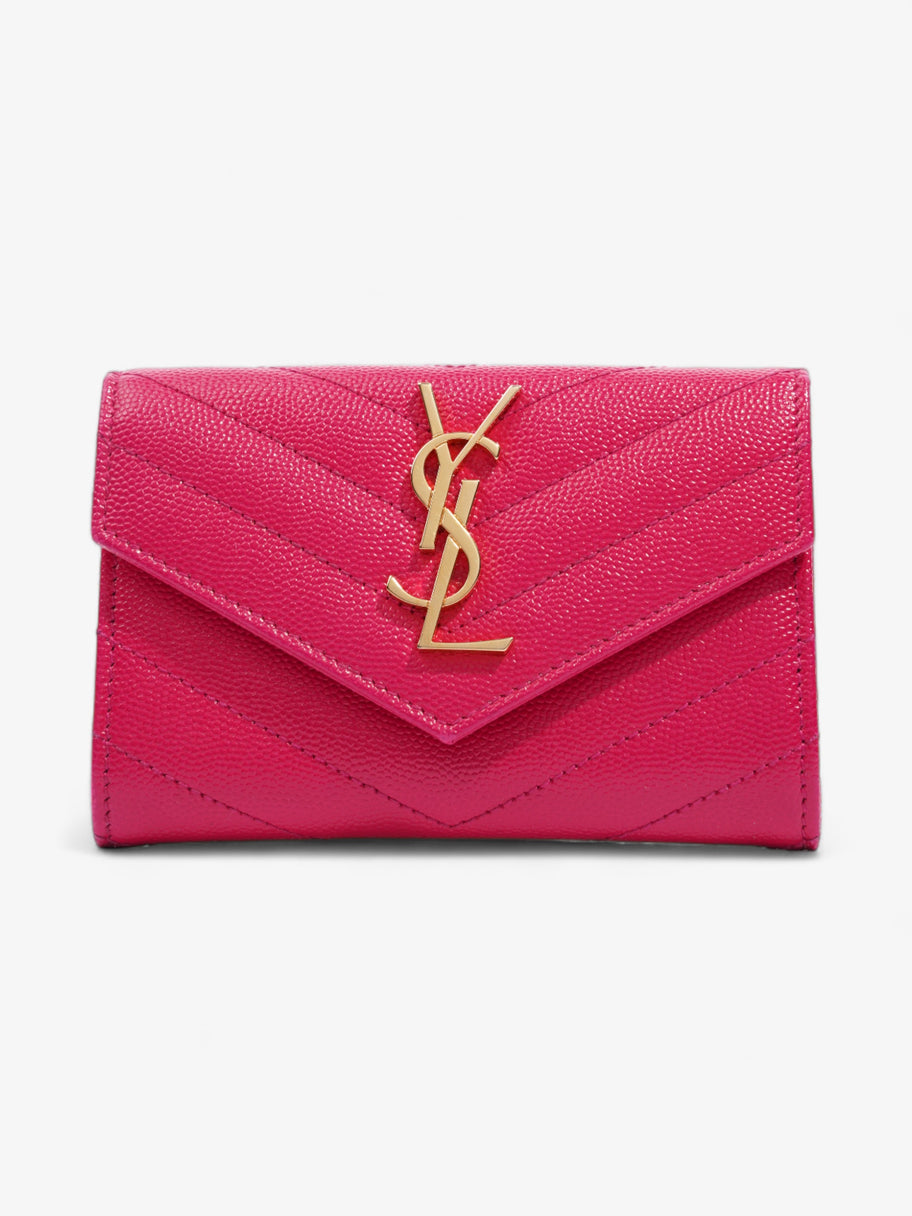 Saint Laurent Monogram Envelope Wallet Bubblegum Pink Calfskin Leather Small Image 1