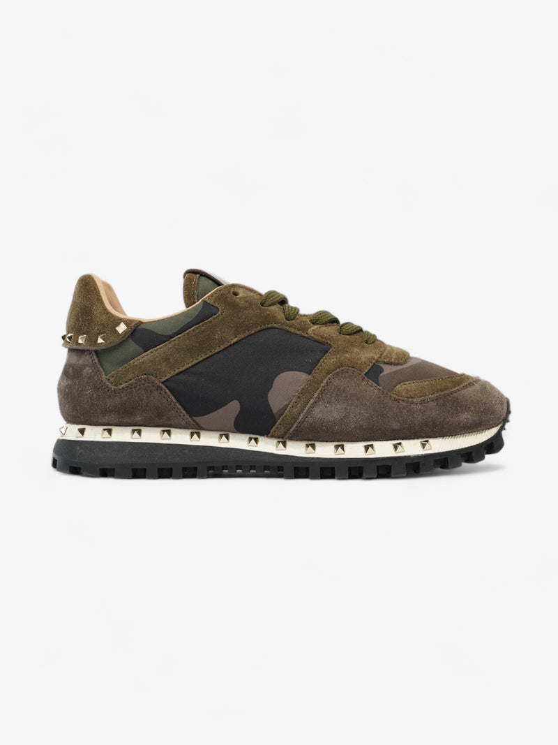  Valentino Rockstud Runner Khaki Camo Suede EU 36 UK 3