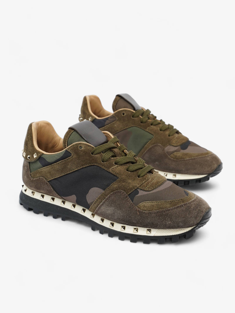  Valentino Rockstud Runner Khaki Camo Suede EU 36 UK 3