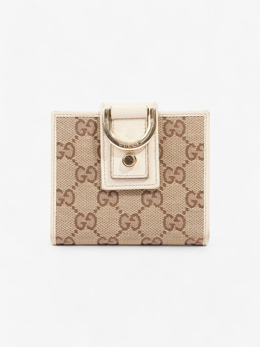 Gucci D-Ring Compact Wallet GG Supreme / Beige Canvas Image 1