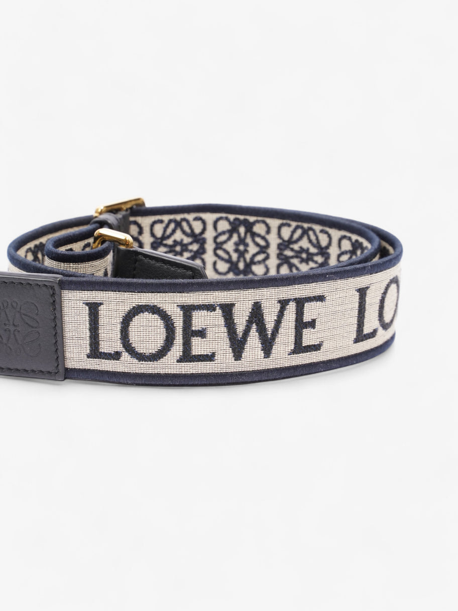 Loewe Bag Strap Beige / Blue Canvas Image 4