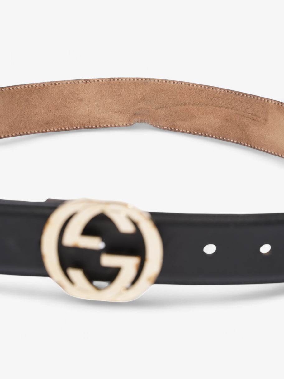 Gucci Interlocking G Belt Black / Gold Leather 85cm / 34