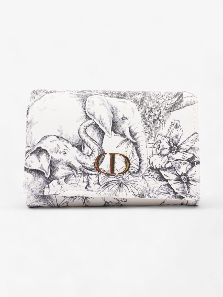 Christian Dior Caro Elephant Wallet Black / White Coated Canvas Image 1