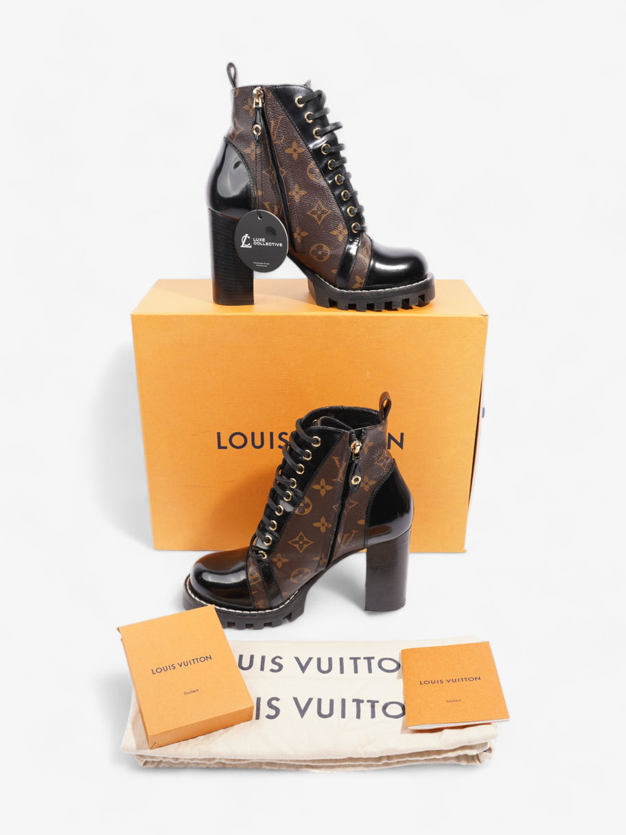 Louis Vuitton Star Trail Ankle Boots 90 Black / Brown Monogram Leather EU 38 UK 5 Image 10