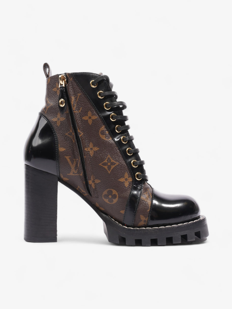 Louis Vuitton Star Trail Ankle Boots 90 Black / Brown Monogram Leather EU 38 UK 5 Image 4