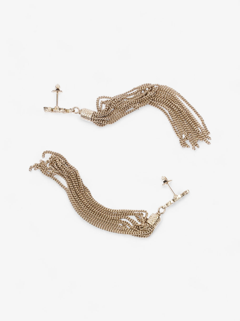 Saint Laurent Cassandre Tassel Earrings Gold Brass Image 2