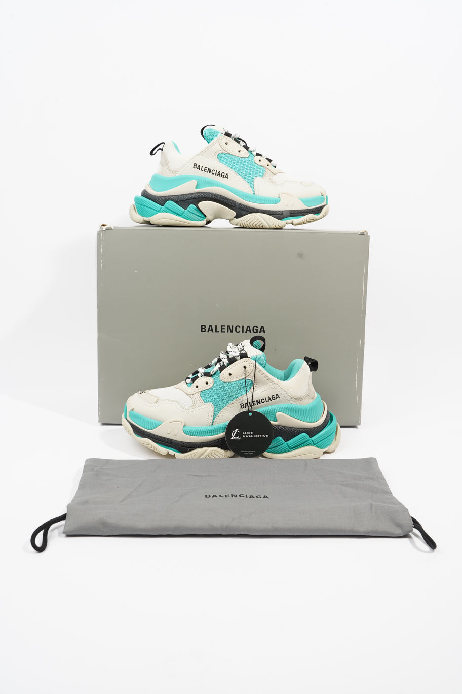 Triple S White / Turquoise / Black Mesh EU 36 UK 3 Image 9