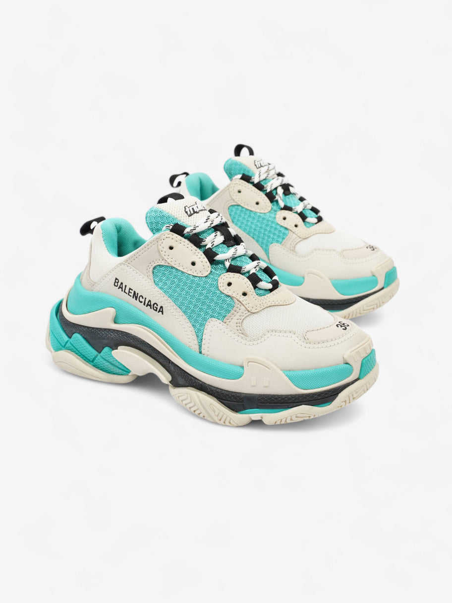 Triple S White / Turquoise / Black Mesh EU 36 UK 3 Image 2