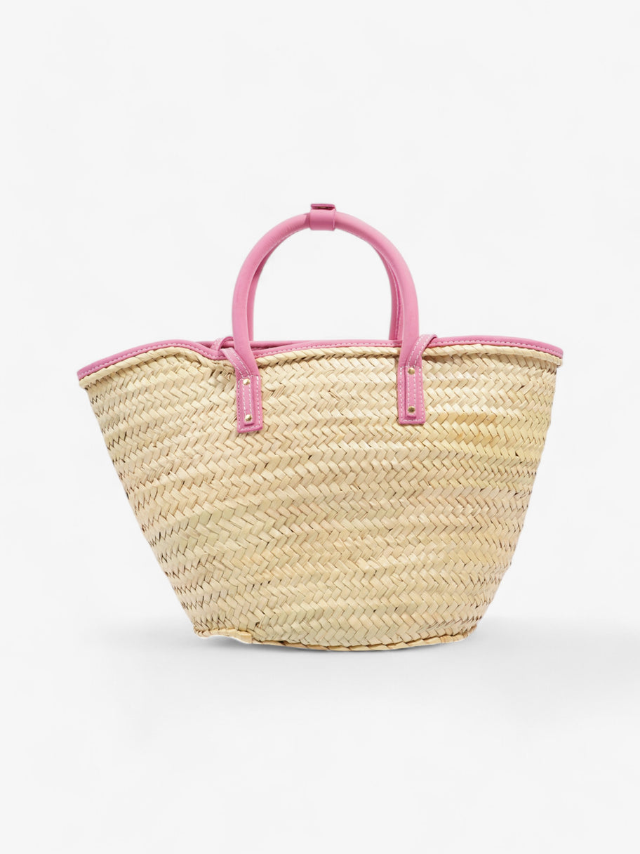 Jacquemus Le Panier Soli Tote Pink / Natural Palm Leaves Image 4