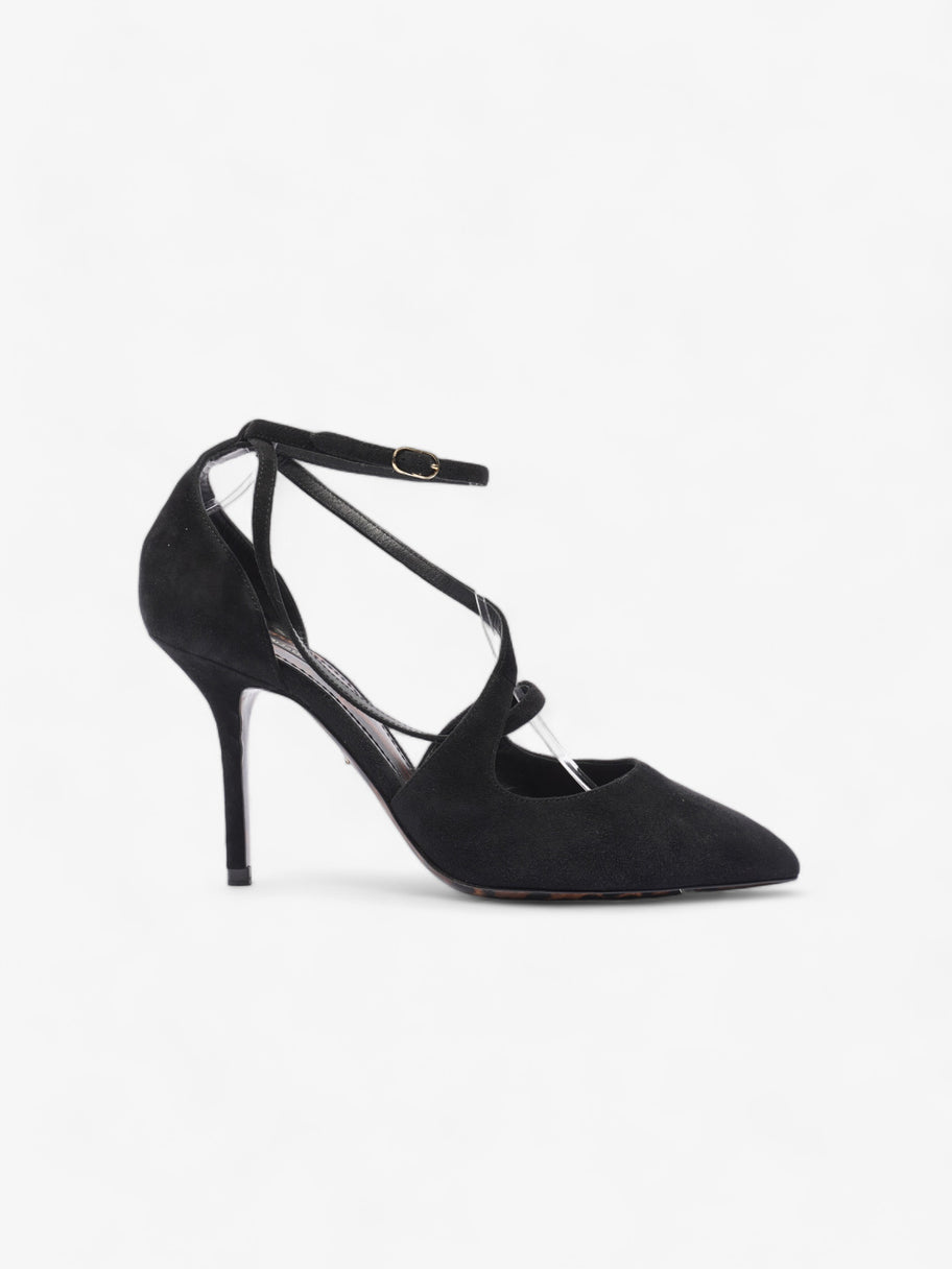 Dolce and Gabbana Ankle Strap Pump 90 Black Suede EU 38 UK 5 Image 1