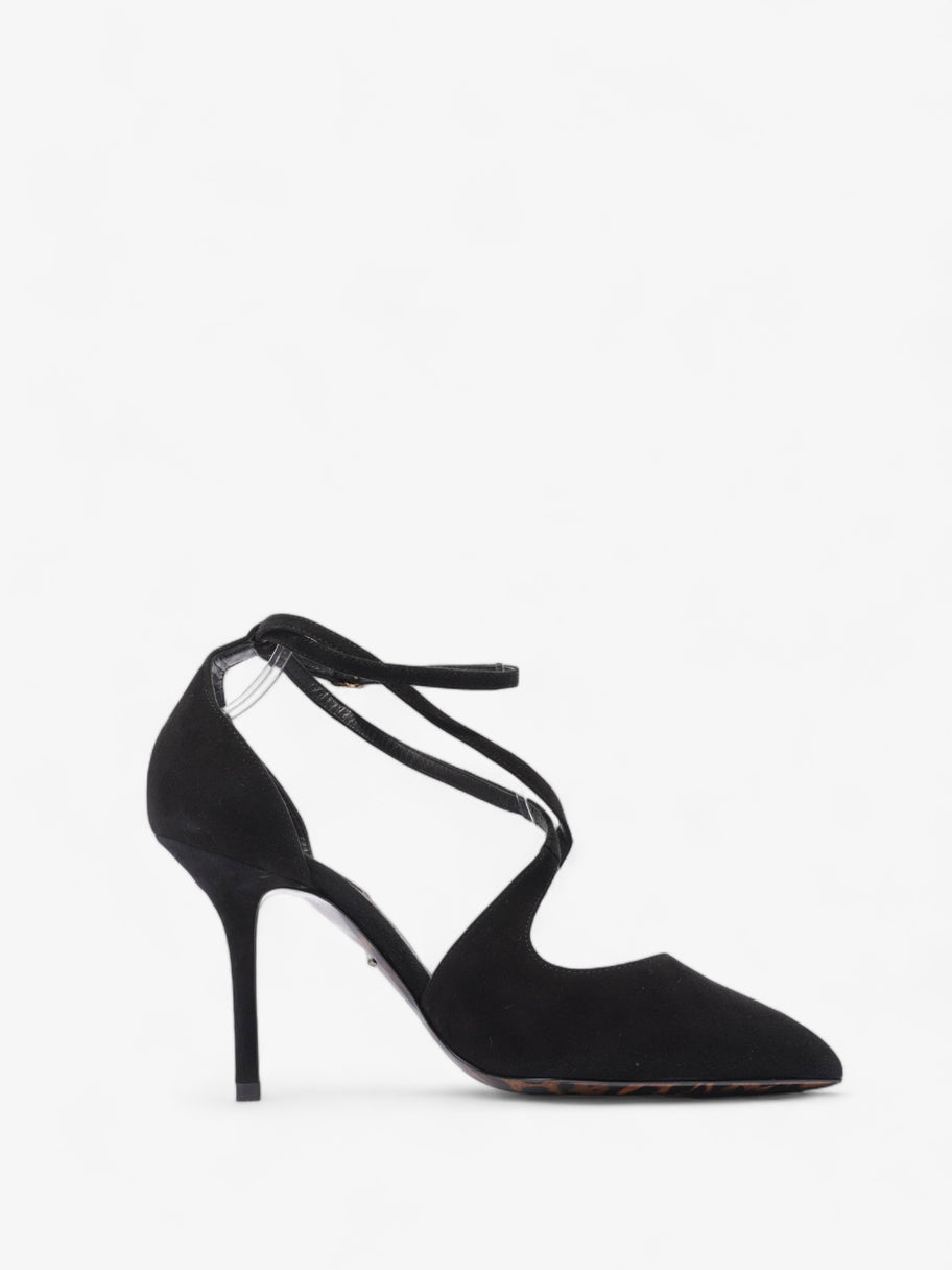 Dolce and Gabbana Ankle Strap Pump 90 Black Suede EU 38 UK 5 Image 4