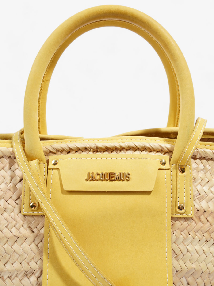 Jacquemus Le Panier Soli Tote Bag Yellow / Natural Straw Image 3